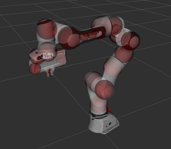 Franka arm covered by 21 spheres