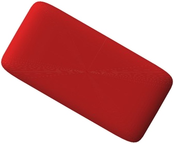 Red superquadric fixed at the origin