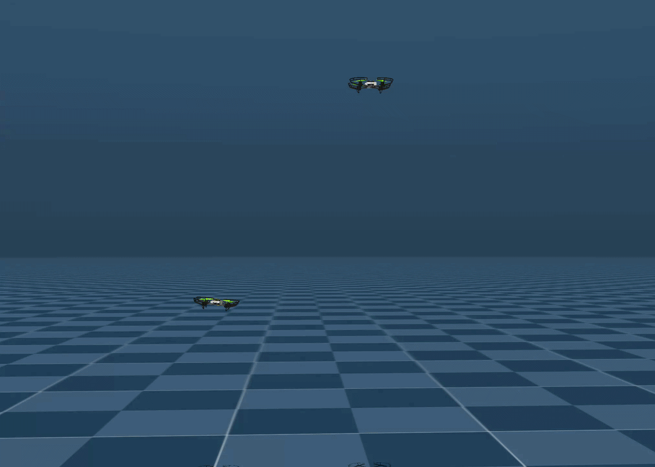 Drone flying through downwash cone